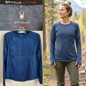 Spyder‎ Active Long Sleeve Quick Dry Breathable top Blue Marled  Medium
